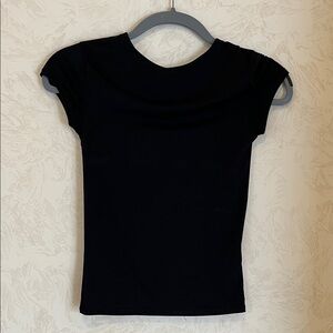 Zara Black Silky Cap Sleeve Tee Shirt Size S